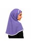 Girls Hijab for Kids – Modest Islamic Headscarf for Muslim Girls, Full-Coverage Kids Hijab with Floral Detail & Decorative Trim - 3