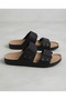 Daily Large Size Men's Slippers Soft Leather Orthopedic Anti-Sweat Anti-Slip Sole Buckle Sea Pool Slippers - 3