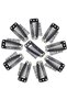 e U Shaped Snap Comb Hair Clips for Wig Extension, 6-Teeth Metal Clips With Rubber, Hair Extensions Accessories for Women (Black, 20pcs) - 2