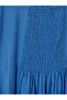 Blue U-Neck Flared Dress with Tie Detail - 4