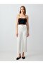 Black Flat Collar Thin Strap Knitted Bralette - 2