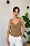 Women's Draped Draped Collar Strap Blouse
