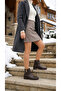 Low Heel Zippered Short Women's Boots with Double Gold Button Detail - 7