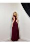 Zero Brochette Detail Maxi Dress Burgundy - 4