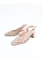 Women's Genuine Leather Classic Heeled Shoes Powder - 4