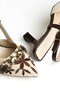 K-250 Brown Suede Day Open Back Buckled Heeled Women's Shoes - 5