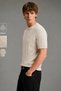 Men's Striped Knitwear T-Shirt Crew Neck Slim Fit Short Sleeve - 2