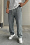 Men's Baggy Sweatpants 3 Thread Oversize Straight Leg with Back Pockets - 3