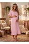 Powder Muslin Fabric Soft Textured Cotton Maternity Dressing Gown with Nursing Features Nightgown-Dressing Gown Set of 2 - 8