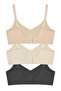 Seamless Bra - Eloria |   Laser Cut Seamless Underwire-Free Non-Marking Tulle Detailed Bra 3-Pack - 2