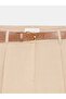 72764 100% Linen Belted Shorts-Light Beige - 7