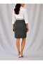 Dark Gray Woven Pencil Skirt - 3