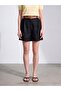 72764 100% Linen Belted Shorts-Black - 4