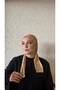 Yellow Branch Pattern Bamboo Scarf Bonnet - 2