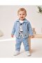 Boys' 1-2-3-4-5 Years Old 3-Piece Denim Set, Stylish 3-Piece Set with Denim Jacket, T-Shirt and Pants