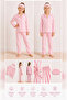 Girls-Boys Striped Heart Polka Dot Patterned Cotton Pajama Set with Eye Patch 3-Piece Set Ak2610 - 2
