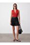 10873 Lyocell Blended Double-Breasted Blouse-Red - 4
