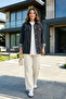 Women's Buttoned Pocket Detailed Denim Black Jacket - 3