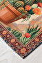 40X140 cm Digital Printed Decorative Table Runner Inspired by Cactus and Flower Motifs in a Pot and Tile Design - 4