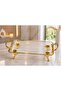 1 Piece Glass Presentation Tray with Gold Detailing, Feet, and Handles – Stylish Decorative Serving