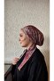 Pink Ethnic Pattern Bamboo Scarf Bonnet - 2