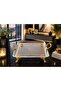 Square Glass Presentation Tray with Gold Feet and Handles – Stylish Decorative Serving