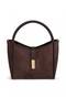 Bitter Brown Suede Detailed Clip-On Women's Shoulder and Crossbody Bag - with Chain Strap - 2