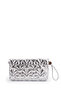 Star Pattern Clutch Women's Crossbody Bag with Wrist Strap Picasso Silver Patent Leather - 3