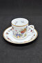 Orange Asian Inspired Portuguese Porcelain Coffee Cup 2 Pieces 80 ml