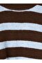 Brown Striped Oversize Women's Knitwear Sweater - 6