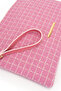 Wrist Strap Metal Detailed Clutch Women's Bag Madame Patterned Pink - 4