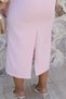 Pink Straight Cut Slim Belted Dress - 6