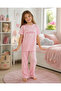 Girl's Short Sleeve Long Sleeve'Think Positive' Printed Butterfly Pattern 100% Cotton Pajama Set
