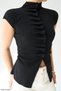 Women's Buttoned Gathered Detailed Sleeveless Knitwear Cardigan - 2