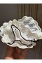 Women's White Black Polka Dot Lace Detailed Large Scrunchie Bun Hairpin - 4