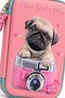 Eva Pencil Bag Pencil Case with Dog Pink 23X16 cm School Pencil Case Stationery Material Bag - 6