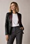 Liora Black Burgundy Women's Double-Sided Genuine Leather Blazer Jacket