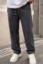 Men's Baggy Cut 3-Thread Winter Wide-Leg Oversize Sweatpants - 5