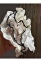 Women's White Black Polka Dot Lace Detailed Large Scrunchie Bun Hairpin - 3