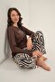 Women's Modal Long Sleeve Coffee Pajama Set, Combed Cotton Modal Pajama Set, 50% Cotton 50% Modal - 2