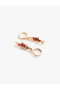 Fish Charm Dangle Hoop Earrings - 3