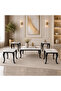 Rectangular Ceramic Tea Table Set with Black Frame, 5 Pieces - 2