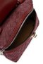 Lock Detailed Box Shape Faux Leather Women's Crossbody Bag Lulu Suede Claret Red - 5