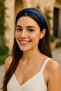 Bym Cobalt Blue Satin Thin Soft Women's Hair Crown Daily Stylish Accessory