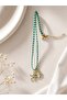 Gold Star Turtle Charm Patterned Rope Necklace