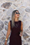Plum Crew Neck Lined Lace Dress - 3