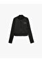 Slim Fit Zippered High Collar Long Sleeve Printed Sports Sweatshirt - 6