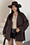 Women's Belted Linen Trench Coat Double-Breasted Buttoned Lined Seasonal Oversize Trench Jacket - 7