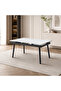 Extendable dining table, size 210 x 85 cm – white and gray - 2
