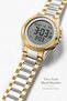 AL-SALAH Digital Wristwatch – Round LCD Display with Day & Date, Gold & Silver Two-Tone Metal Bracelet, Classic Everyday Watch - 6